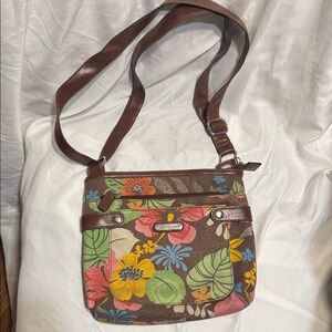 Rosetti Brown Floral Crossbody Bag